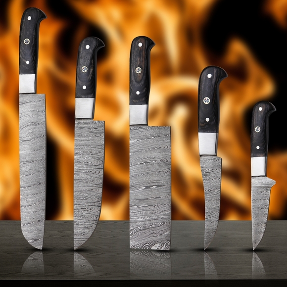 Damascus Steel Professional Chef Set | 5 Pcs Knife Set | - Picture 3 of 3
